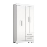 Guarda-Roupa Solteiro 4 Portas 2 Gavetas Malta Branco Flex Notável – Organização Moderna e Espaçosa - imagem 1