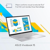 Notebook ASUS Vivobook 15 X1504VA Intel Core i5 1334U 16Gb Ram 1TB SSD Linux KeepOS Intel Iris Xe Tela 15,6" LED FHD Silver - NJ2247 - imagem 5