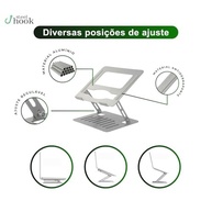 Suporte para Notebook Ajustável em Aço - Melhore Postura e Produtividade - imagem 4