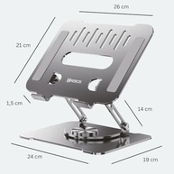 Suporte para Notebook em Alumínio 360° com Inclinação Ajustável e Design Premium - imagem 3