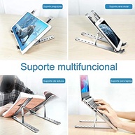 Shaolong Suporte De Notebook De Alumínio Ajustável Para Notebook De 6 Ângulos Ajustável De Alumínio Dobrável E Ergonômico Para Desktop Compatível Com Macbook, Ipad, Hp, Dell, Lenovo 10-17 Polegadas - imagem 5