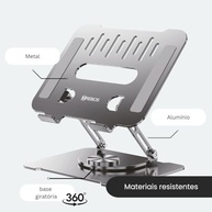 Suporte para Notebook em Alumínio 360° com Inclinação Ajustável e Design Premium - imagem 5