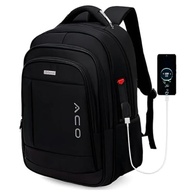 Mochila para Notebook Masculina Feminina para Notebook 17 – Mochila executiva Antifurto, Reforçada, Saídas USB e Fone, Alça de Aço, Impermeável, Escolar, Faculdade, Trabalho ou Viagem – Preta Premium - imagem 1