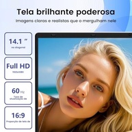 Notebook Intel Celeron 8gb Ram 256 Gb Ssd Laptop 1920x1080 FHD 14in - imagem 5