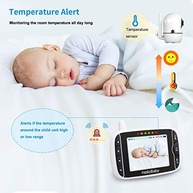 Monitor de Bebê HelloBaby com 2 Câmeras HD, Controle Remoto, Visão Noturna e Áudio Bidirecional - imagem 4