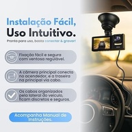Câmera Veicular Tripla 3 Lentes Full HD 1080p: Segurança Total com Visão Noturna e Tela LCD - imagem 5