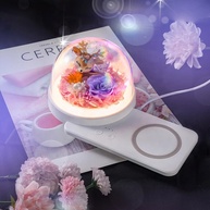 Luminária Astronauta Floral: Carregador Sem Fio e Luz Noturna - imagem 4
