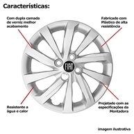 Kit 4 Calotas Aro 14 Fiat Nova Strada 2021 2022 Logo Novo - Design Esportivo e Proteção - imagem 5