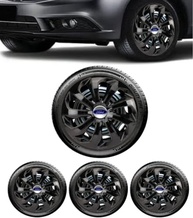 Jogo 4 Calotas Esportivas Velox Aro 15 Preto Brilhante - Novo Ka, Fiesta, Focus - imagem 2