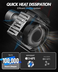 Lâmpadas LED Neblina NOVSIGHT 9005+9006: 60000 Lúmens, 6500K Branco Frio, 800% Mais Brilho, Plug and Play (2 Unidades) - imagem 5