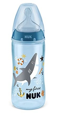 nuk-a-bico-azul-com-mamadeira-boy-s2-my1st-300ml-anatomico-anticolico-sistema-a