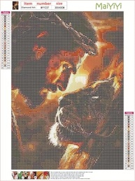 Conjunto de Pintura de Diamante 5D Jesus com Cruz de Leão - Arte por Números com Broca Completa - imagem 3