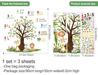 Adesivos de Parede Animais da Floresta com Números e Alfabeto - Decoração Educativa Infantil Removível - imagem 3