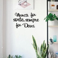 Quadro Decorativo Nunca Foi Sorte Sempre Foi Deus - Frase Motivacional em PET Vazado para Decoração de Casa - imagem 3