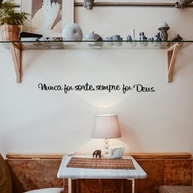 Quadro Decorativo Nunca Foi Sorte Sempre Foi Deus - Frase Motivacional em PET Vazado para Decoração de Casa - imagem 5
