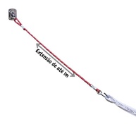 Cabo Extensor para Rede de Dormir 1m - Resistência 300kg, Nylon Premium e Gancho de Aço (Vermelho) - imagem 3