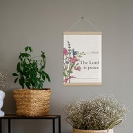 Moldura Cristã Floral Boho 30,5x40,6cm - Versículo 'O Senhor é a Paz' | Decoração Religiosa para Casa e Igreja - imagem 5