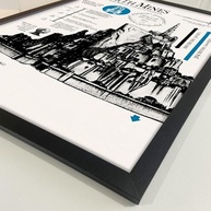 Quadro Infográfico Minas Tirith - O Senhor dos Anéis - 40x60cm | Moldura Ecológica em Madeira de Reflorestamento - imagem 4