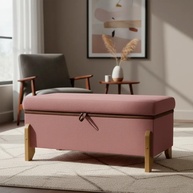 Puff Recamier Baú 100cm Versallies Boucle Rosê - Conforto e Estilo para o Quarto - imagem 1