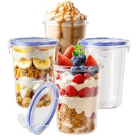 Potes para Overnight Oats 4 Unidades - 16oz, à Prova de Vazamento, BPA-Free, Reutilizáveis e Portáteis - imagem 2