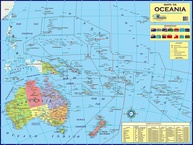 Mapa Poster Oceania Detalhado 117x89cm - Geográfico, Turístico e Rodoviário - imagem 1