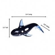 Estatueta de Orca em Vidro Soprado à Mão – Escultura Oceânica Preta e Branca para Decoração Exclusiva - imagem 4