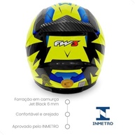 Capacete Gtx Fox Amarelo e Azul Tam 60: Segurança e Estilo com Óculos Interno Integrado - imagem 4