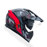 Capacete Moto Bieffe B-Trail Conquest Preto Vermelho com Óculos Interno - Segurança e Estilo - imagem 2