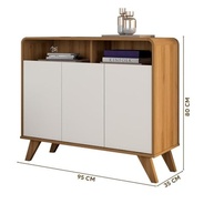 Aparador Retrô 3 Portas Nature Off White - Design Elegante e Iluminado - imagem 3