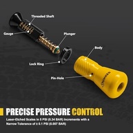 Kit Desinflador de Pneu Off-Road BUNKER INDUST: Ajustável, Automático e Rápido (10-30 PSI) + Luz LED Multifuncional - imagem 5