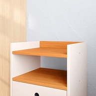 Mesa de Cabeceira Dream com 2 Gavetas e Pés Retrô - Estilo Moderno Off White/Cinamomo - imagem 5