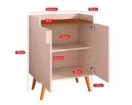 Armário Aparador Cantinho Do Café Buffet 2 Portas com Prateleira – Design Moderno Off White e Freijó - imagem 3