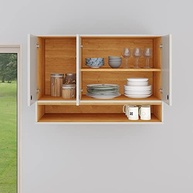 Armário Aéreo 3 Portas com Nicho - Design Moderno para Cozinha e Área de Serviço (Off White e Cinamomo) - imagem 2