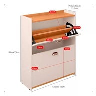 Sapateira 2 Gavetas Basculantes Off White - Organização Inteligente para Até 12 Pares - imagem 3