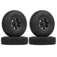 Conjunto de Pneus e Rodas 1.55" 1/10: Performance Off-Road e Estilo Preto para seu Carrinho RC - imagem 1