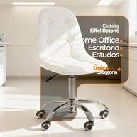 Cadeira Giratória Office Eiffel Botonê Ajustável Branco - Conforto Ergonômico para Home Office - imagem 5