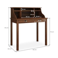 Escrivaninha Vintage 90cm com 6 Nichos - Design Compacto e Ergonômico para Home Office - imagem 3