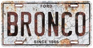 Placa de Metal Ford Bronco "Hangtime" 15x30cm com Fundo Rústico - Oficialmente Licenciada - imagem 1