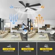 Ventilador de Teto Ohniyou 52" com Luz e Controle por App – CC Silencioso, Reversível e Moderno - imagem 5