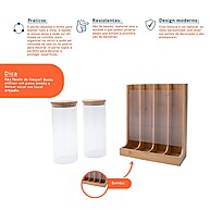 Kit 2 Potes Vidro + Porta Cápsulas Bambu 1,6L - Oikos - imagem 2