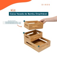 Organize com Estilo: Kit Caixas Bambu Oikos - imagem 2