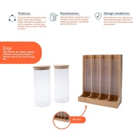 Potes de Vidro com Bambu 800ml + Porta Cápsulas Oikos - imagem 2