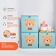 Organizador Infantil Ursinho: Kit 3 Dobráveis Oikos - imagem 2
