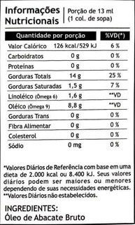 Óleo de Abacate Extra Virgem Pazze 250ml - imagem 3