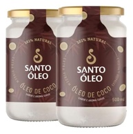 KIT 2 OLEO DE COCO EXTRA VIRGEM PELICULA 500ML SANTO ÓLEO - imagem 2