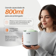Umidificador de Ar 800ml com LED RGB e Difusor de Aromas para Óleos Essenciais - imagem 4