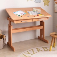 Escrivaninha Olivia em Madeira Maciça - Mesa de Desenho Ajustável com 2 Gavetas - imagem 5