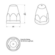 JESONN Tampas de Porca de Roda Cromadas 33mm - Estilo Bala Push-On com Flange (60 Unidades) - imagem 5