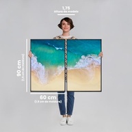 Quadro Decorativo Paisagem Praia Maré Alta Belas Ondas | 60x90cm | Madeira com Vidro - imagem 4