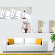 Adesivo de Parede Espelhado 3D Ondulado - Autoadesivo Moderno para Decoração Residencial - imagem 1